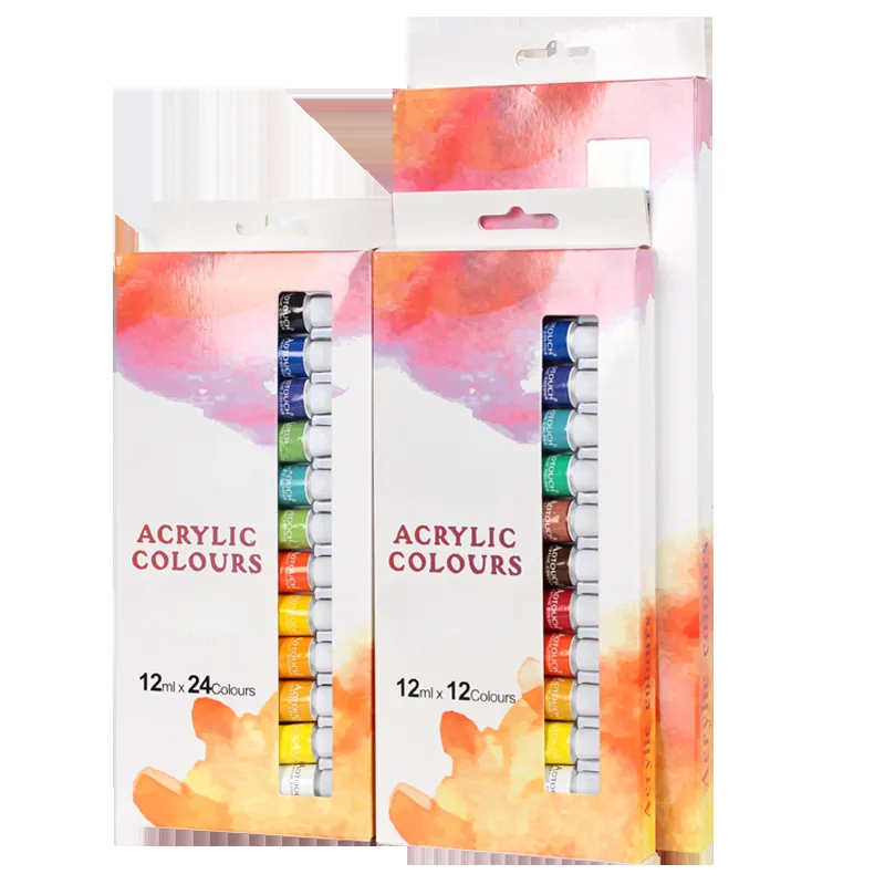 Acrylic Paint 12ml 24 Color Waterproof Non-fading Acrylic Paint Set Hand Painted DIY Acrylic Paint Wholesale