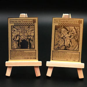 3 Cartes de jeu <span class=keywords><strong>Yu</strong></span>-<span class=keywords><strong>Gi</strong></span>-<span class=keywords><strong>Oh</strong></span> personnalisées en acier inoxydable, dorées, pour le jeu de cartes à collectionner - Product Image 2
