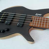 Kit Gitar Bass Elektrik Berkualitas Tinggi Custom 4-String H-H Active Pickup, Neck Maple Roasted High-gloss, Body Ash Satu Bagian, Grosir