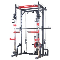 Machine Smith Commerciale Pliable, Rack de Musculation Multifonctionnel pour Squats et Bench Press, Équipement de Gymnastique en Métal Robuste