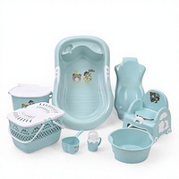 Ensemble de bain pour bébé en plastique épaissi en huit pièces pour nouveau-né, cadeau maternel et infantile