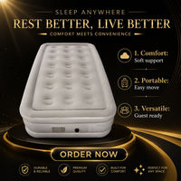 Lit d'air Premium Active Era avec pompe électrique intégrée, revêtement en PVC, dessus floqué, matelas pour le camping, les invités, la maison, l'extérieur et les voyages