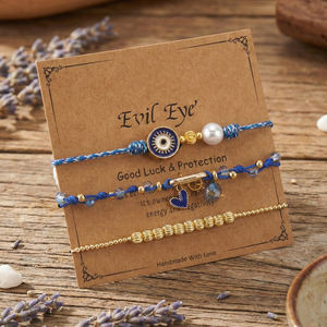 Conjunto <span class=keywords><strong>de</strong></span> Pulseras <span class=keywords><strong>de</strong></span> Ojo Turco Azul Go2boho, 3 Piezas <span class=keywords><strong>de</strong></span> Pulseras <span class=keywords><strong>de</strong></span> Cuentas <span class=keywords><strong>de</strong></span> Protección y Buena Suerte con Dije <span class=keywords><strong>de</strong></span> Corazón y Perla para Mujeres y Niñas - Product Image 1