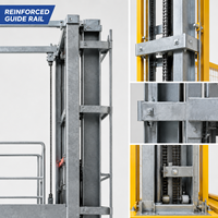 Plateforme élévatrice de fret hydraulique à rail de guidage, capacité 1 tonne, pour entrepôt