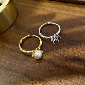 10702 DIY Pearl Accessories S925 Silver Ring Empty <b>Holder</b> 8-9mm Round Beads with <b>Bow</b> Decoration Loose Pearls - Product Image 3