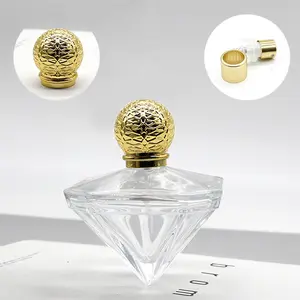 Wholesale distributor 70 ml premium luxury irregular polyhedral cone perfume glass bottle