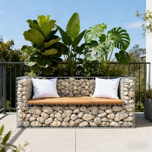 Jardinière design Gabion avec banc, Boîte en treillis métallique Gabion, Cage à pierres en treillis métallique Gabion, Panier Gabion soudé galvanisé - Product Image 3