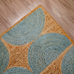 Tapis en jute tressé fait main, géométrique moderne, couleur charbon naturel, vente en gros, pour salon, chambre, décoration intérieure - Product Image 1