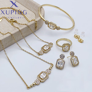 Set di Gioielli da Donna <span class=keywords><strong>XUPING</strong></span>, Placcato Oro 14k, Collana, Bracciale, Orecchini e Anello con Zirconia Cubica Sintetica - Product Image 1