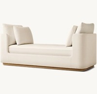 Neuheiten Zeitgenössisches Stoffbett Handgefertigtes Massivholz-Schlafzimmermöbel Tagesbett aus Eiche