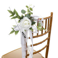 Décoration de chaise de mariage en soie avec fleurs artificielles pour cérémonie, fête, remise de diplôme et événements de Thanksgiving