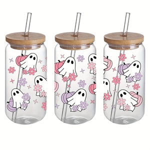 Cổ Điển Halloween Bóng Ma Yêu Tinh UV Dtf Tự Dính Cup Kết Thúc Tốt Đẹp 3D Pha Lê Cho Thủy Tinh Chống Thấm Nước Chống Xước - Product Image 2