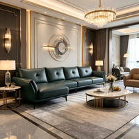 Ensemble de canapé de bureau sectionnel en cuir synthétique à dossier haut, style minimaliste moderne |   Salon de style italien |   Modulaire de luxe