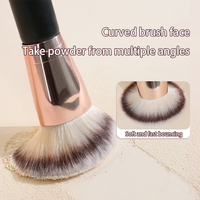 Ensemble de pinceaux de maquillage professionnels de haute qualité pour le fond de teint, la poudre fixante, le correcteur - Outil multifonctionnel pour le visage avec manche en bois
