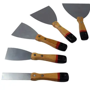 High Quality Stainless Steel Putty Knife Wooden Handle Trowels Wood Scraper wall painting tools