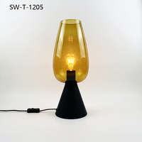 Lampe de table moderne et simple avec prise de courant E27 en verre, style hôtel moderne et luxueux