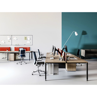 Bureau de travail modulaire ergonomique blanc contemporain, design modulaire, assemblage DIY, poste de travail informatique moderne pour immeuble de bureaux
