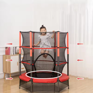 Trampoline pour enfants avec cadre en acier galvanisé |   Enclos surélevé pour usage intérieur unisexe, certifié EN71 |   De 2 à 12 ans - Product Image 1