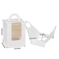 Boîte à gâteau 3,5x3,5x4,5'' blanche, emballages individuels pour cupcakes en vrac, contenants individuels pour cupcakes blancs
