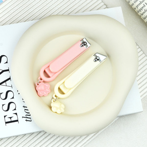 Coupe-ongles en acier inoxydable anti-éclaboussures motif dessin animé, pendentif patte de chat mignon, haute qualité, portable, pour femmes, pour le nail art - Product Image 4
