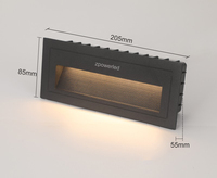 Lumière murale LED pour escalier, 24V, blanc chaud, boîtier en aluminium, 3W