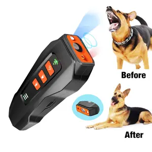 NOVO Recarregável 3 modo 1200mah Dog Bark dissuasivo ao ar livre Sonic + Laser Repelente Profissional Anti Barking Device