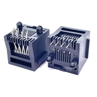 Soulin 1x1 Port Noir 8P8C RJ45 Prise Unique RJ11 PCB Réseau Jack Cat 6 Connecteur Laiton Femelle RJ45 pour Rj45 Connecteurs Femelles