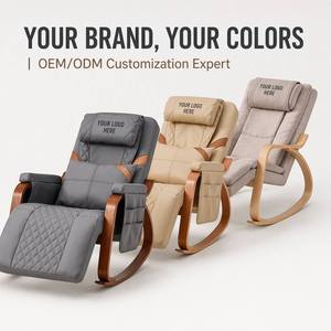 Poltrona Reclinabile Massaggiante LEERCON, Sedia <span class=keywords><strong>a</strong></span> <span class=keywords><strong>Dondolo</strong></span>, Arredamento per Soggiorno, Lussuosa Poltrona Relax in Legno con Massaggiatore - Product Image 2