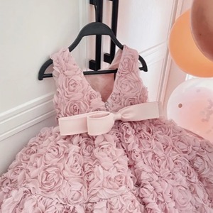 Vestido de <span class=keywords><strong>Bautizo</strong></span> <span class=keywords><strong>para</strong></span> Niña, Elegante Vestido de Cumpleaños <span class=keywords><strong>para</strong></span> Bebé, Vestido de Princesa con Volantes <span class=keywords><strong>para</strong></span> Niña de las Flores en Bodas, Vestido de Cintura Alta - Product Image 3