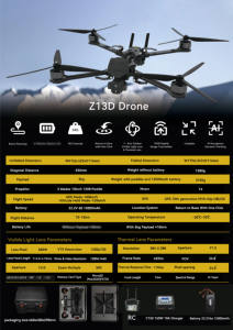 Drone FPV ZAi-Z13D, charge utile 8 kg, VTX 10W 13 pouces, longue portée anti-interférence, vol de course 140 km/h, 22,2 V 6S, RC GPS, drones 10 kg - Product Image 6