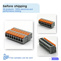 Bloc de bornes PCB sans vis, sans outil, câblage rapide, connexion par compression KF208R 2601, pas de 5,0 mm, 300V 16A, fil de 2,5 mm, connecteur à broches droites PA66