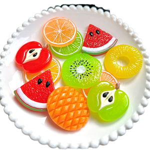 Breloques en résine à motifs de grands fruits, d'amour Kawaii et d'ornements, pour coques de téléphone, épingles à cheveux, bracelets, porte-clés et accessoires - Product Image 1