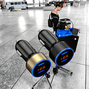 Dual <strong>USB</strong> 3.1A 2-Port Car Charger Adapter QC2.0 Compatible; LCD Display 12-24V <strong>Cigarette</strong> <strong>Socket</strong> <strong>Lighter</strong> <strong>for</strong> Fast Mobile Phone - Product Image 2