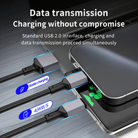 Câble de données USB-C vers Type-C rétractable super rapide 1,8 m 100 W, conception coudée à 90 degrés, matériau TPU, pour téléphone portable