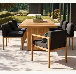Sassanid Outdoor Contemporary Design Patio Garden Sets Comedor de lujo Santos Teak Mesa de comedor rectangular - Product Image 1