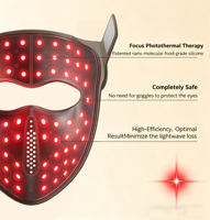 Masque de luminothérapie infrarouge sans fil à LED avec logo personnalisé 460nm 630nm 850nm pour le visage