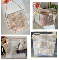Kotak Plastik PVC PET PP Transparan Jual Laris dari Produsen, Kotak Hadiah Lipat DPET Portabel untuk Permen/Kue dengan Logo Kustom