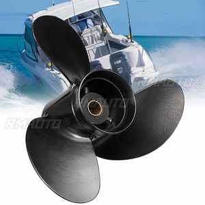 Hélice fueraborda 3B2W64517-1 8.5X9 para embarcaciones Tohatsu Nissan-Mercury 8-9.8HP, aleación de aluminio, 3 palas, negra, 12 estrías - Product Image 1