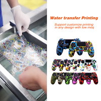 Coque de protection fine en silicone et caoutchouc à impression par transfert d'eau personnalisée à faible MOQ pour manette de jeu PS4 Dualshock 4