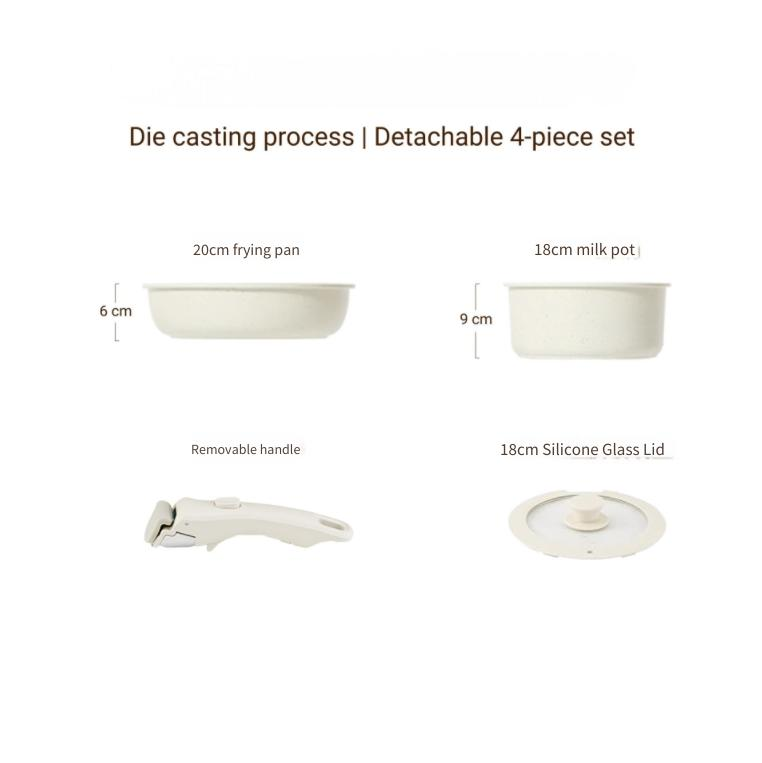 juego de utensilios de cocina blanco de 4 piezas