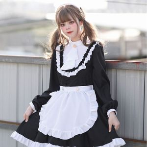 Lolita Luxury British Maid Outfit Long Sleeve Cosplay Costume Black Wine Red Dark Green Winter 2022 Game Anime Role Playing - Product Image 2