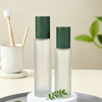 Botol Kaca Matte, Botol Lotion, Botol Semprot Tutup Motif Bambu 30g 50g 100ml Botol Lotion Penghapus Makeup