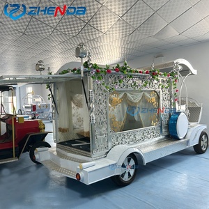 Horse Drawn Funeral Hearse/Carriage Silver Glass Covered Coffin Horse Carriage Luxury Silver Funeral Horse Drawn Carriage - Product Image 2