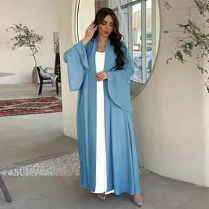 2 Piece Dubai Abaya Set New Fashion Islamic Clothing Kimono Slip Dress High Quality Flare Sleeve Abaya Women Muslim Dress