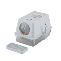 Nouvelle Conception Bac à Litière pour Chat en Acier à Entrée Supérieure avec Capot, Faible Diffusion de Saleté, Système Anti-Odeur Scellé, Bac à Litière Fermé pour Chat, Toilette pour Chat