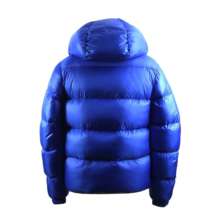 OEM Custom Design Winter Daunen mantel Hoodie Puffer Herren Jacke Streetwear Druck Gurtband Verdickung Bubble Coats Herren jacke