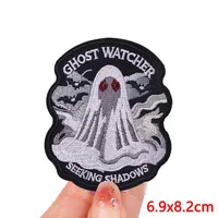 Patchs brodés d'Halloween, motifs fantômes, thermocollants pour vêtements, badges décoratifs, vente en gros