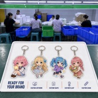 Porte-clés acrylique anime personnalisé, découpé sur mesure, en acrylique transparent premium, avec fermoir pivotant, impression à détails fins, faible MOQ, prix usine