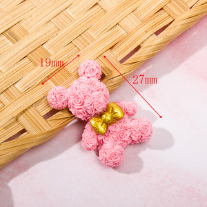 Breloques 3D Kawaii Ours en Peluche pour Ongles, Décorations Colorées en Résine en Forme de Rose, Pétale et Nœud pour Ongles Longs, Accessoires DIY pour Nail Art - Product Image 6