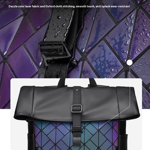 High-End Men's Laptop <b>Backpack</b> Double-Back Functional <b>Roll</b>-Top Design Stylish Workwear Polyester & Waterproof - Product Image 3